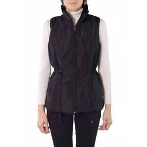 NEW METRIC KNITS reverse faux fur vest in black